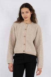 Limo Fluffy Knit Cardigan | Sand | Cardigan fra Neo Noir