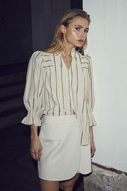 Powder Stripe SS Shirt | Powder | Skjorte fra Co'couture