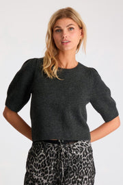 Martha Bow Knit Tee 162941 | Antracit | Strik fra Neo Noir