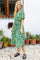 Luna Kaftan Tie Dress | Green Leo | Kjole fra Black Colour