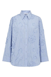 Xavier Avy Stripe Shirt 45103 | Pale Blue | Bluse fra Co'couture