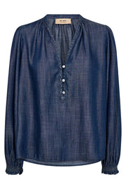 Tazzin Dow Blouse | Salute Navy | Bluse fra Mos Mosh