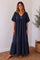 Pure Long Linen Dress | Navy
