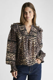 Aurika Leo Voile Blouse 163680 | Leopard | Bluse fra Neo Noir