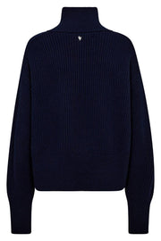 Amity Zip Knit Cardigan | Maritime Blue | Strik fra Mos Mosh