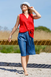 Pueblo Tencel Shorts | Jeans Blue | Bukser fra Black Colour