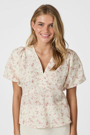 Irina Print Blouse | Dusty Rose | Bluse fra Neo Noir