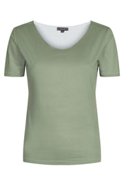 Alma Slimfit T Shirt | Dusty Army | T-Shirt fra Liberté