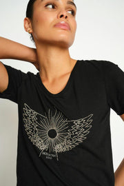 Gethi O-SS Glam Tee | Black | T-shirt fra Mos Mosh