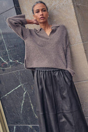 Deena Leather Skirt | Black | Nederdel fra Mos Mosh