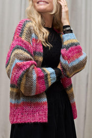 Milly Knit Cardigan | Red Multi | Strik fra Black Colour