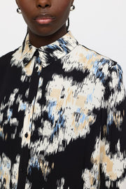 Gina Shirt | Blurred Graphic Azurine | Skjorte fra Soft Rebels