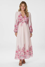 Silfi Flower Print Dress | Rose | Kjole fra Neo Noir