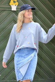 Sita Heart Sweatshirt | Grey | Bluse fra Black Colour