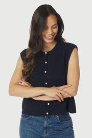 Everest Knit Vest | Navy | Strik fra Neo Noir