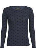 Mesh Ls Tshirt | Navy Black Flock Heart | Bluse von Liberté