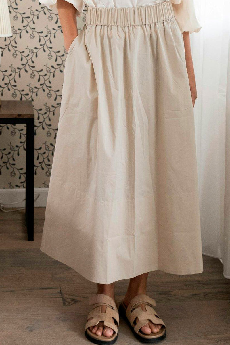 neo noir yara poplin skirt light taupe