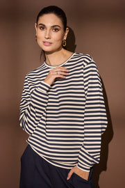 Tini Stripe Short Sleeve | Blå | Bluse fra Statebird