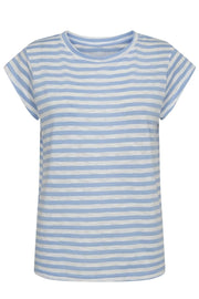 Ulla Stripe Tshirt | Light Blue White Stripe | T-Shirt fra Liberté