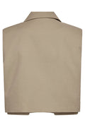 Leilacc Linen Crop Vest | Bisquit | Vest fra Co'Couture