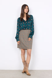 Juliette Printed Blouse | Green | Bluse fra French Laundry