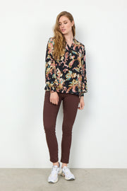 Manon Printed Blouse | Black | Bluse fra French Laundry