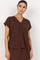 Chloe Tee Top | Brun | Skjorte fra French Laundry