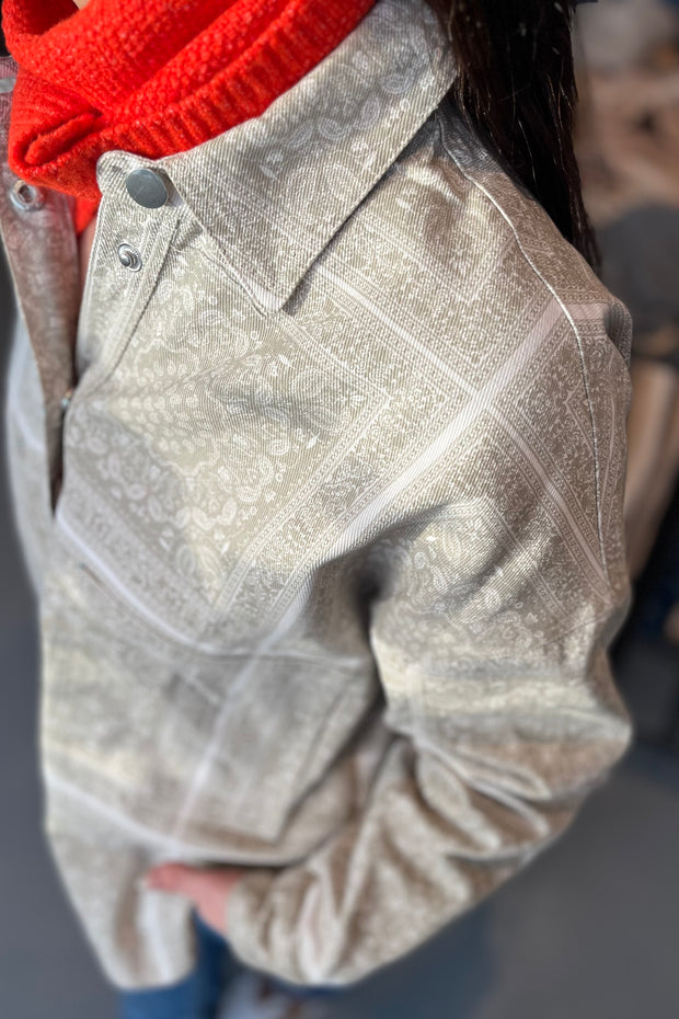 Tia Bandana Cotton Shirt | Cement | Skjorte fra Mos Mosh