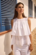 Fleur Frill Top | Hvid | Top fra Statebird – nedsat