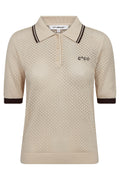 Lue Pointelle Polo Knit 42020 | Bone | Strik fra Co'couture – nedsat