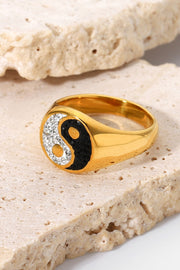 Yin Yang Ring | Guldfarvet/Black | Ring fra Birdsong