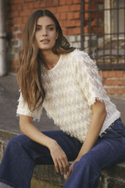 Triangle SS Blouse 35765 | Off white | Top fra Co'couture