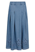 Tilly Pleat Emb Skirt 44012 | Denim blue | Nederdel fra Co'couture