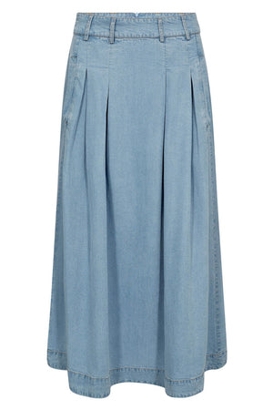 Tilly Anya Pleat Skirt 44017 | Fade Denim | Nederdel fra Co'couture
