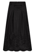 Poppycc Pleat Scallop Skirt | Black | Nederdel fra Co'Couture
