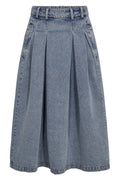 Lova Anya Pleat Skirt 44028 | Denim blue | Nederdel fra Co'couture