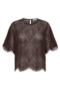 Leti Lace Blouse 45049 | Dark Brown | Top fra Co'couture