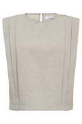 Mava Padded Pleat Top 45077 | Bone | Top fra Co'couture