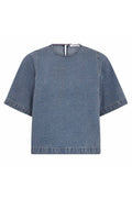Lova Denim SS Blouse 45080 | Denim blue | Top fra Co'couture