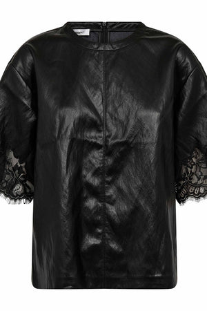 Gitt Box Lace Tee 45105 | Black | Bluse fra Co'couture