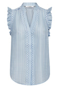 Reggiecc Frill Top | Pale Blue | Skjorte fra Co'couture
