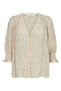 Michacc Ss V-Blouse | Bisquit | Skjorte fra Co'couture