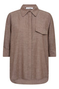 Jihocc Stripe Ss Shirt | Brown | Skjorte fra Co'Couture
