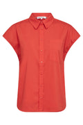Elaracc Slit Back Ss Shirt | Flame | Skjorte fra Co'Couture