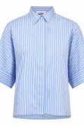 Kaio Stripe SS Shirt 45183 | Pale Blue | Top fra Co'couture