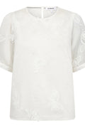 Novin Emb SS Blouse 45188 | Off white | Top fra Co'couture
