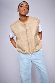 Kura Solid Waistcoat   | Sesame | Vest fra Mos Mosh