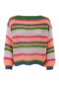 Anna Multi Striped Jumper | Orange Multi | Strik fra Black Colour – nedsat