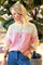 Striped Frill Knit | Pink