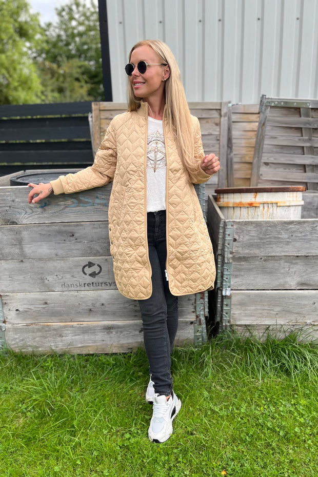 Padded Quilt Coat Art06 | Beige | Termojakke fra Ilse Jacobsen